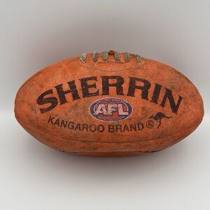 Vintage SHERRIN AFL Genuine Australian Leather Football Kangaroo Brand Size 4